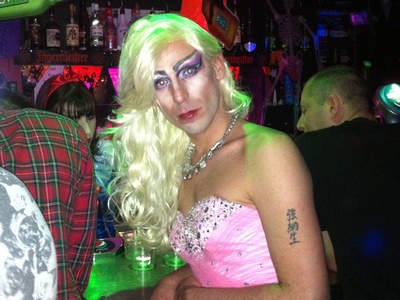 Coady dressed in drag