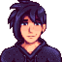 Image of Sebastian from Stardew Valley, the subject of a fan-fiction by Vervain McDready.