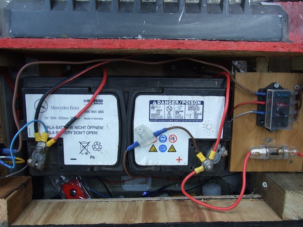 Large battery wired to a solar system